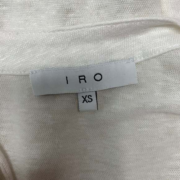 IRO Tissa White Solid Linen Crew-Neck Tank Top - Picture 4 of 6